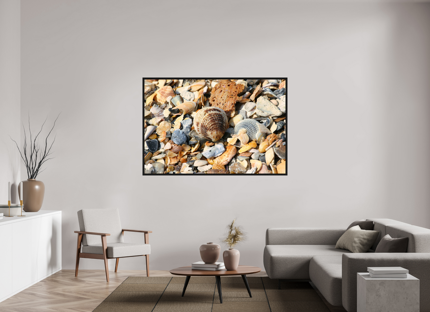 SEASHELL ON FLOATER FRAME