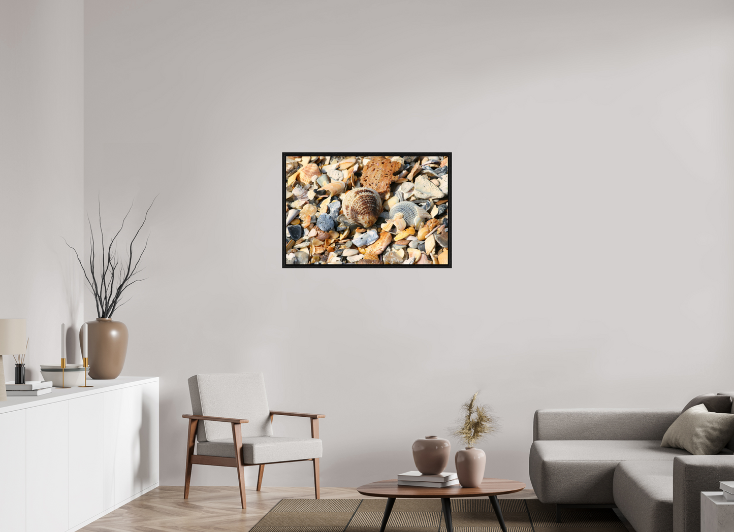 SEASHELL ON FLOATER FRAME