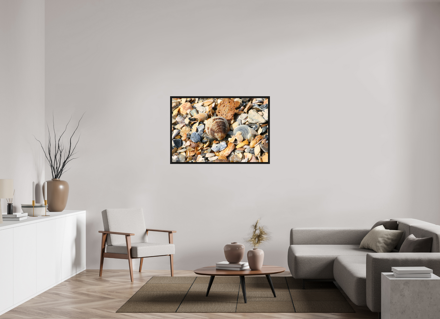 SEASHELL ON FLOATER FRAME