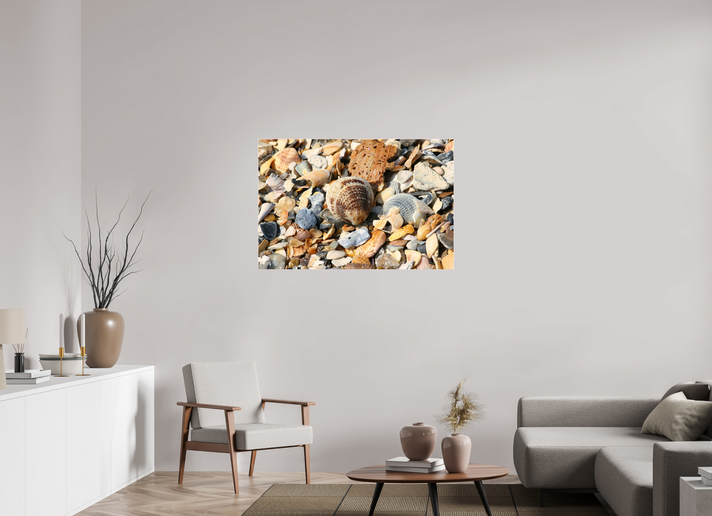 SEASHELLS ON ACRYLIC GLASS 1
