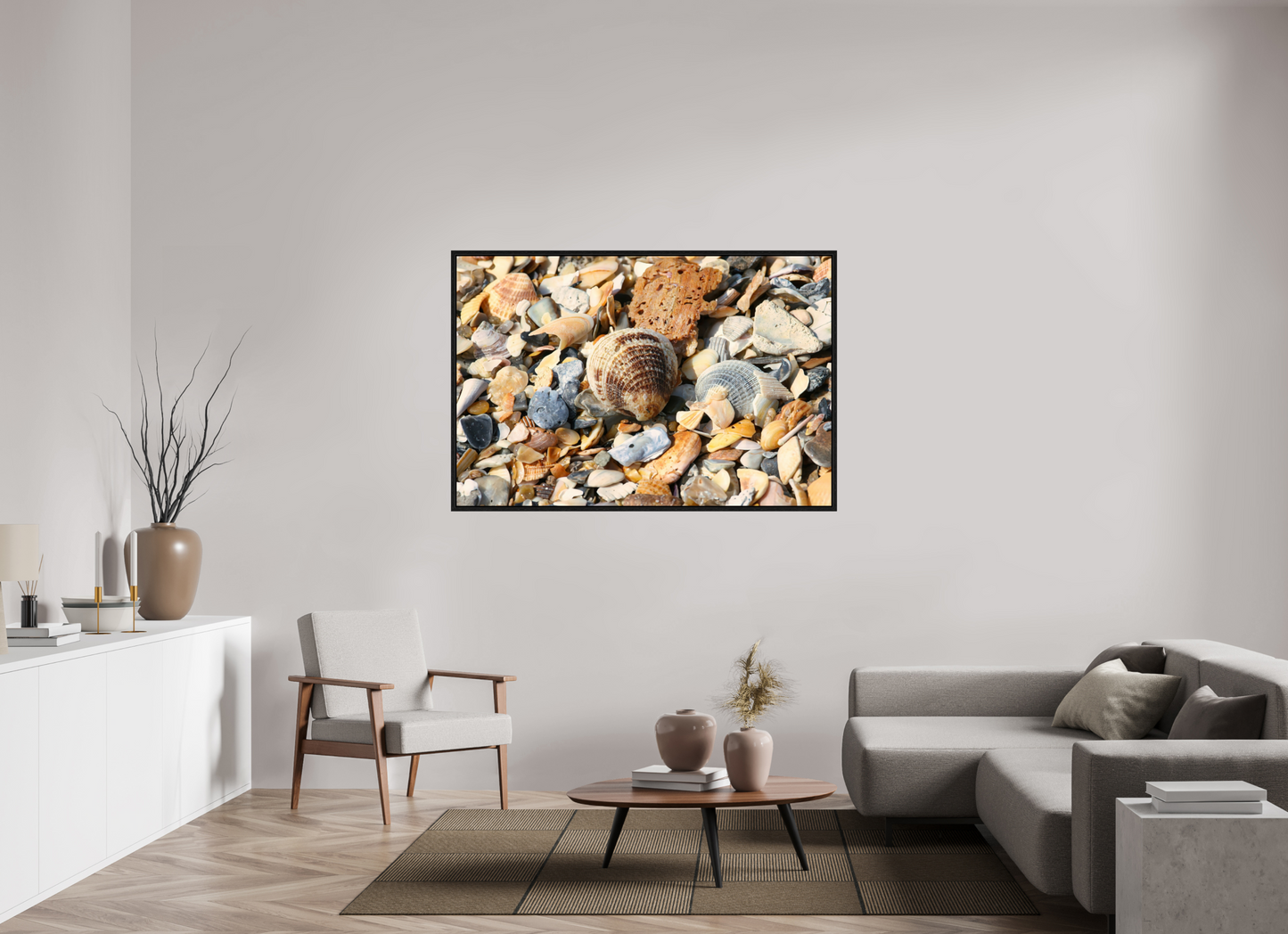 SEASHELL ON FLOATER FRAME