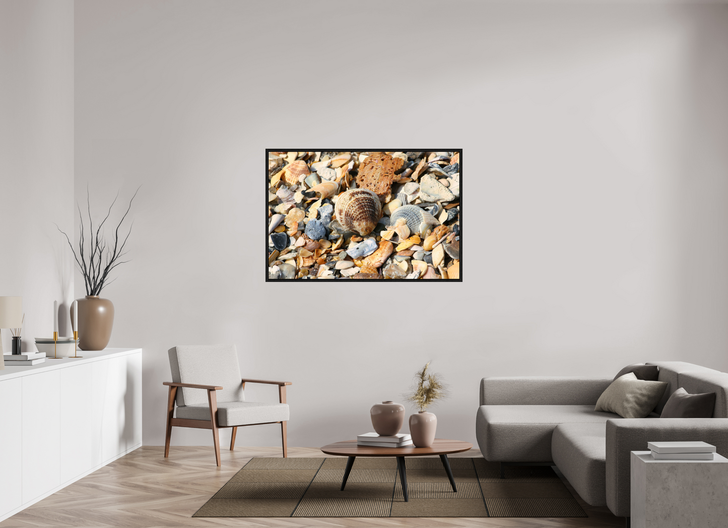SEASHELL ON FLOATER FRAME