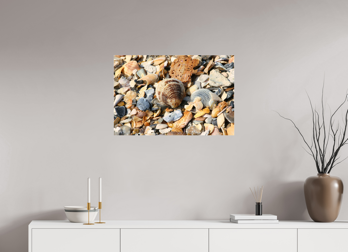 SEASHELLS ON ACRYLIC GLASS 2