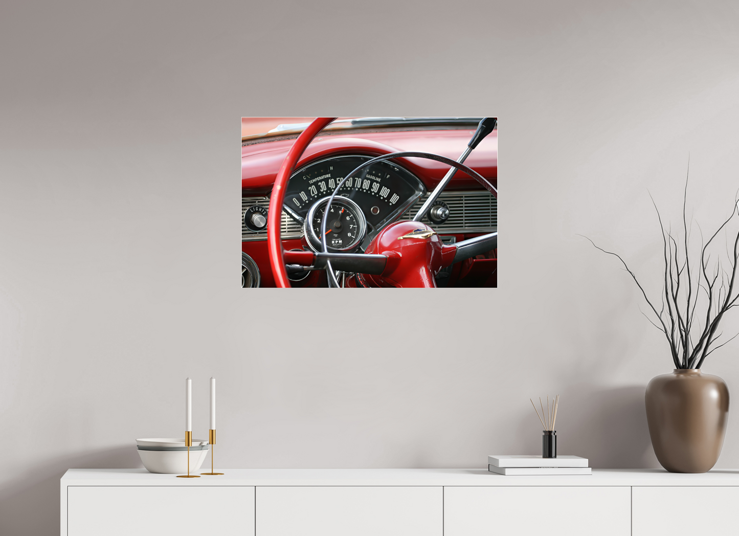 56 CHEVY ON ACRYLIC GLASS 1