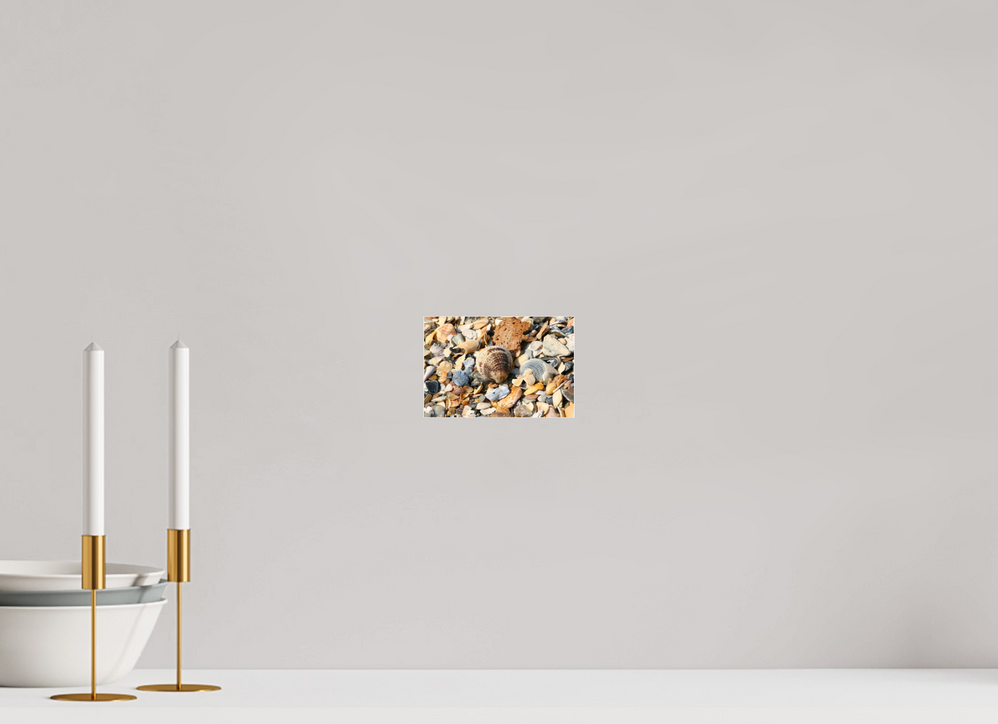 SEASHELLS ON ACRYLIC GLASS