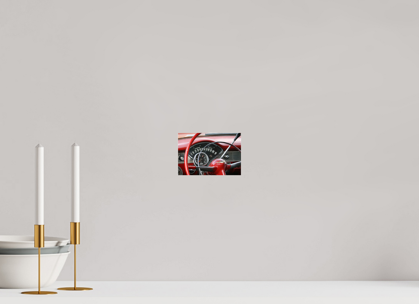 56 CHEVY ON PHOTO PRINT UNDER ACRYLIC GLASS